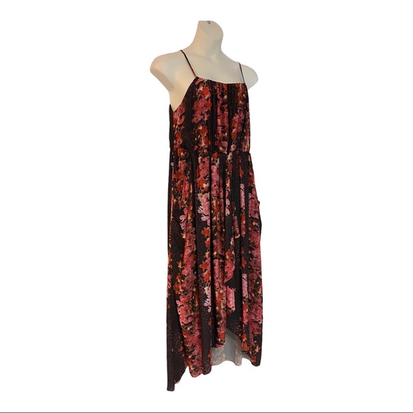 ❤️City Chic Pocket Maxi High Low Floral Mixed Print Sleeveless Halter Dress - Picture 4 of 12